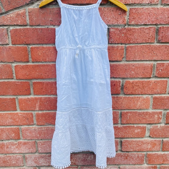 Girls Cat & Jack sleeveless white maxi dress, SZ 7/8 - Picture 2 of 5